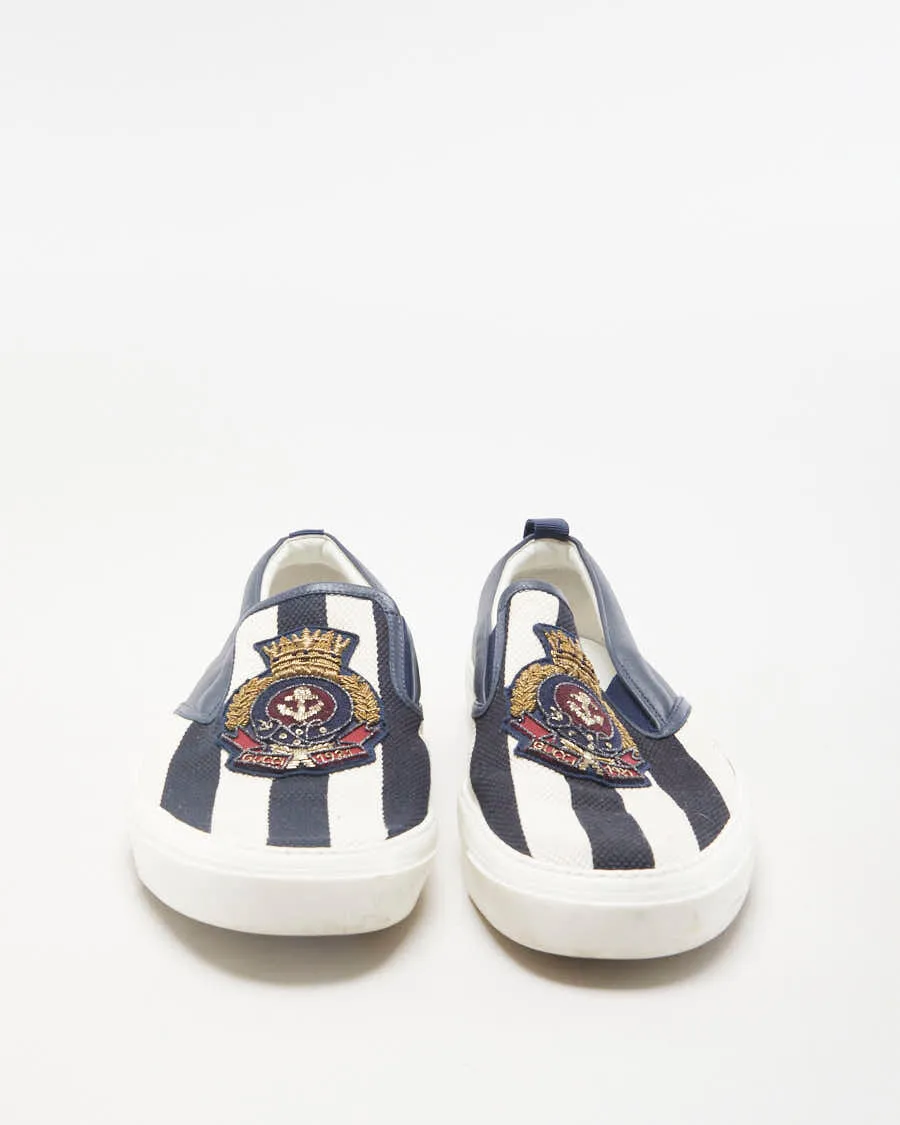 Gucci Canvas Anchor Slip On Trainers - EU44