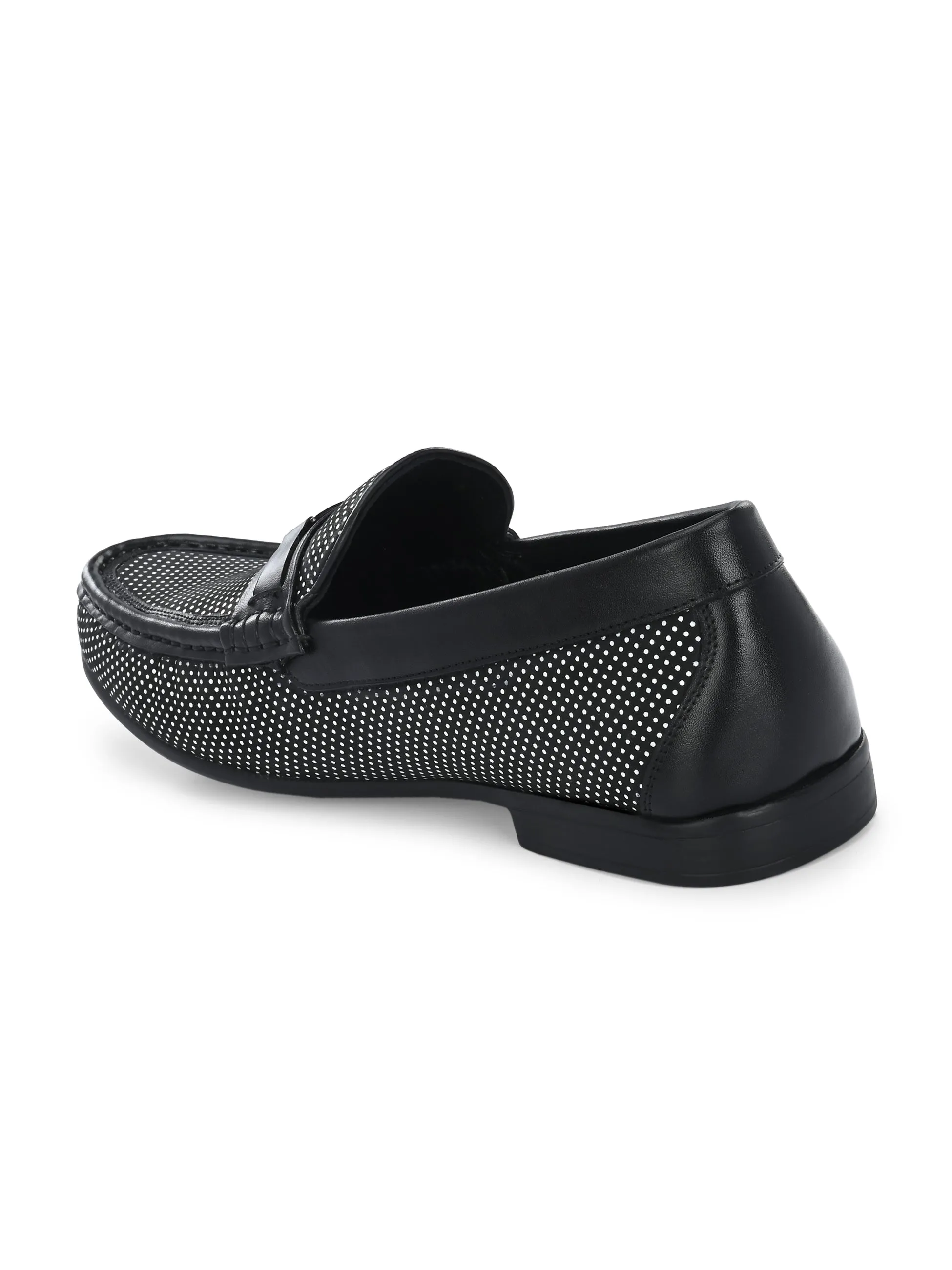 HITZ5345 Men's Black Leather Casual Loafers