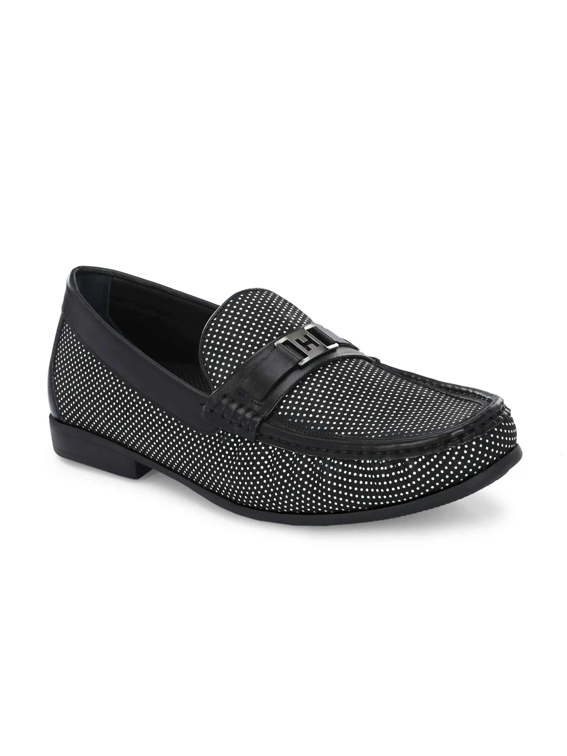 HITZ5345 Men's Black Leather Casual Loafers