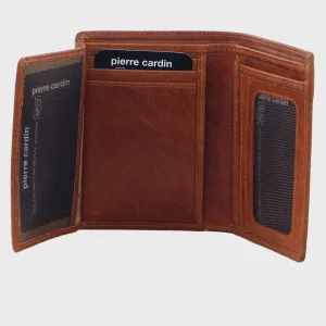 Italian Leather Tri-fold Wallet - Tan