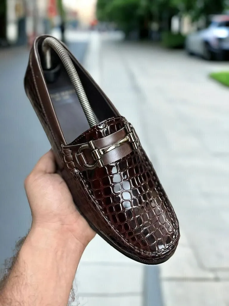Jack Marc New Fashion Croco Loafers For Men Casual & Formal Wear