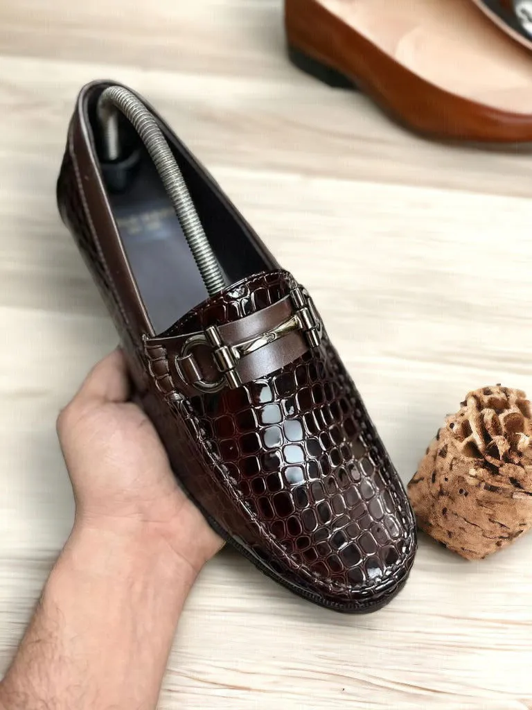Jack Marc New Fashion Croco Loafers For Men Casual & Formal Wear