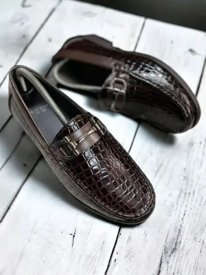 Jack Marc New Fashion Croco Loafers For Men Casual & Formal Wear
