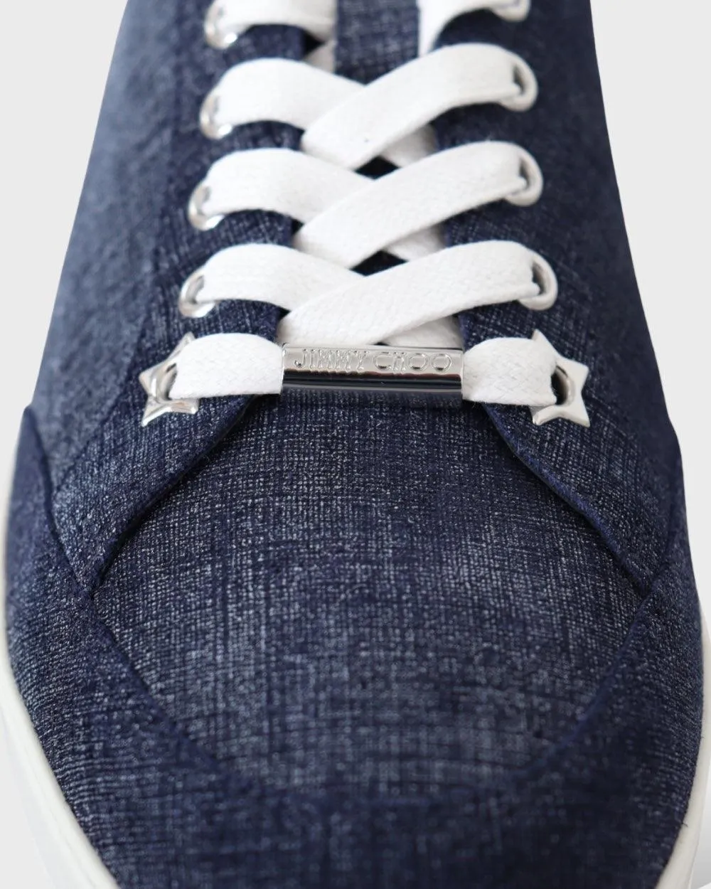 Jimmy Choo Miami Blauwe Denim Sneakers