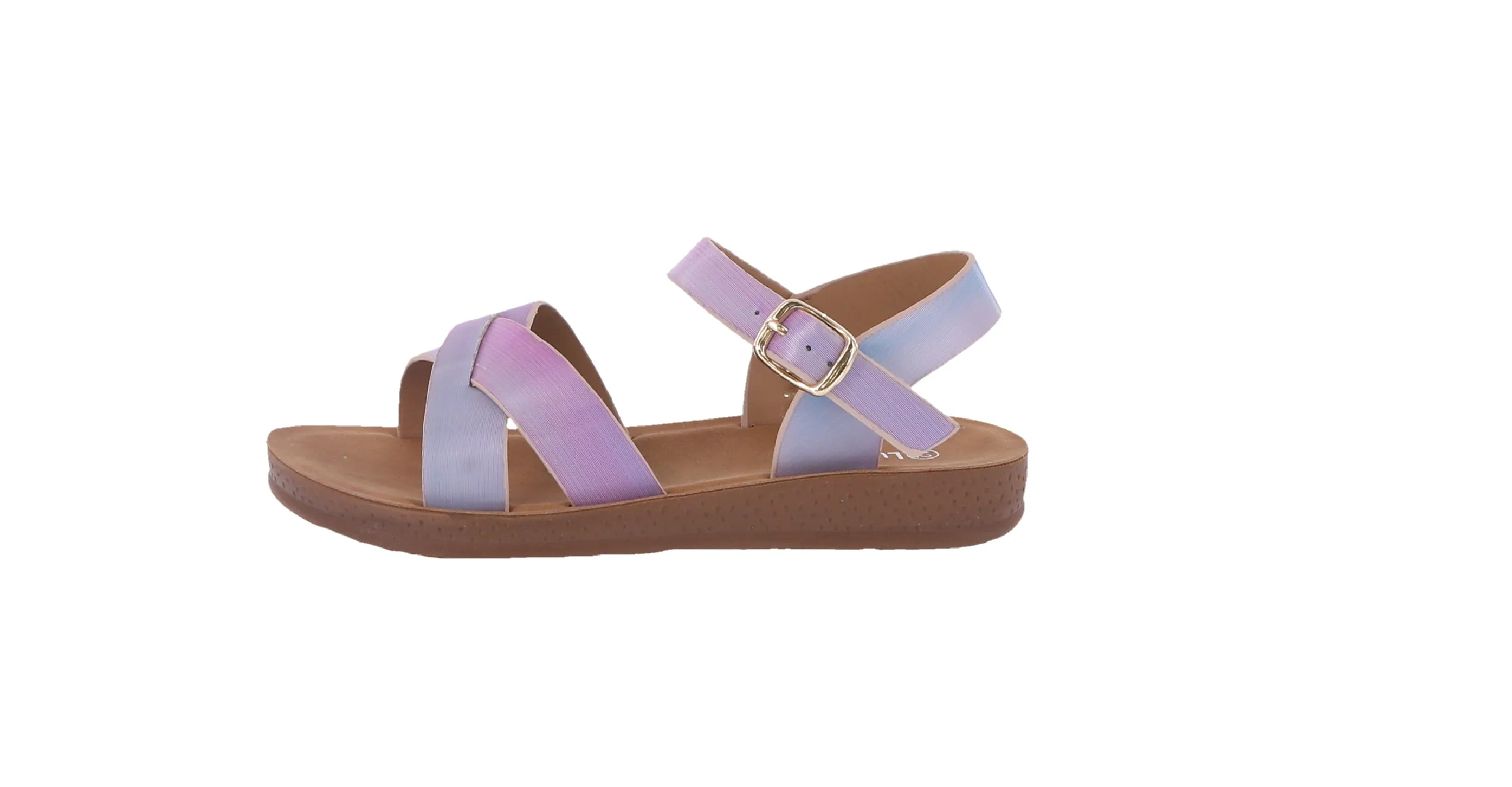 KID'S SHOES IRIDESCENT BLUE PU SANDALS WALLY-77K