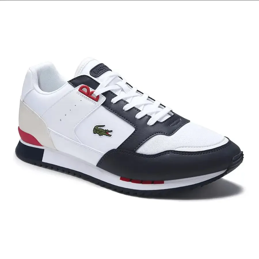 Lacoste Men's Partner Piste Synthetic and Textile Trainers White Navy