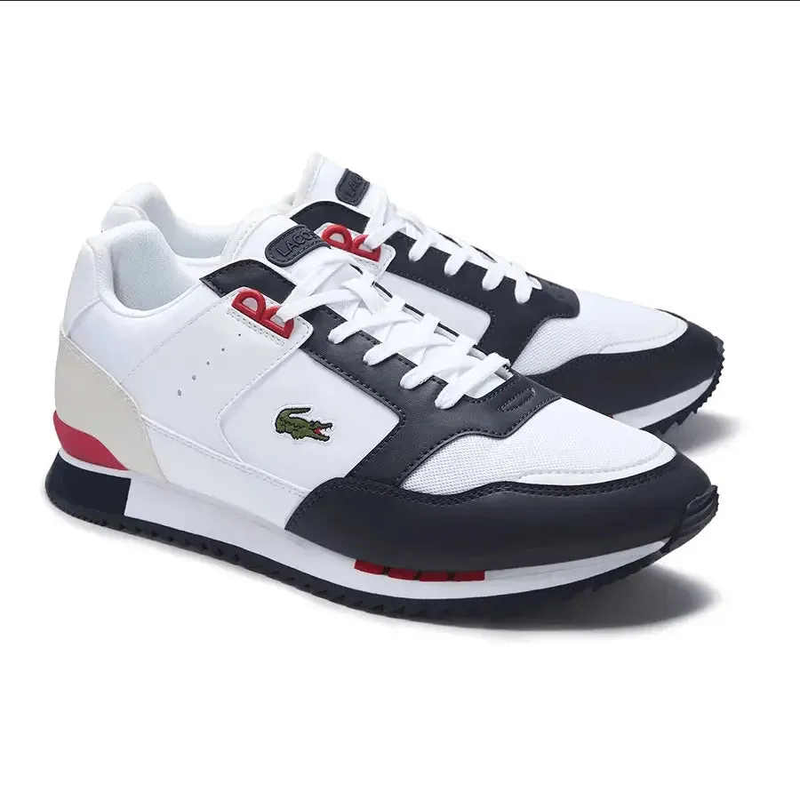 Lacoste Men's Partner Piste Synthetic and Textile Trainers White Navy