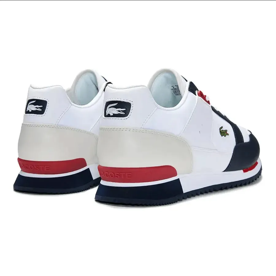 Lacoste Men's Partner Piste Synthetic and Textile Trainers White Navy