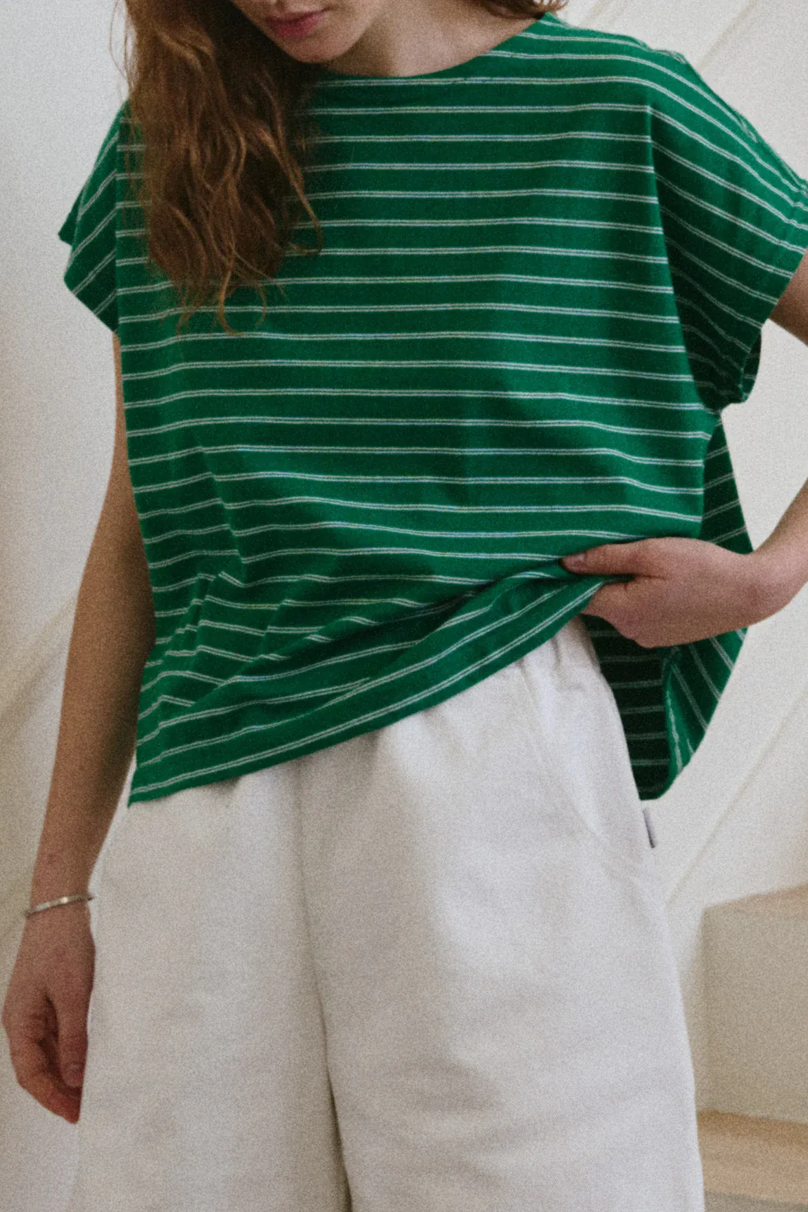 Le Bon Shoppe Cherie Green White Stripe Tee
