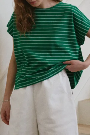 Le Bon Shoppe Cherie Green White Stripe Tee