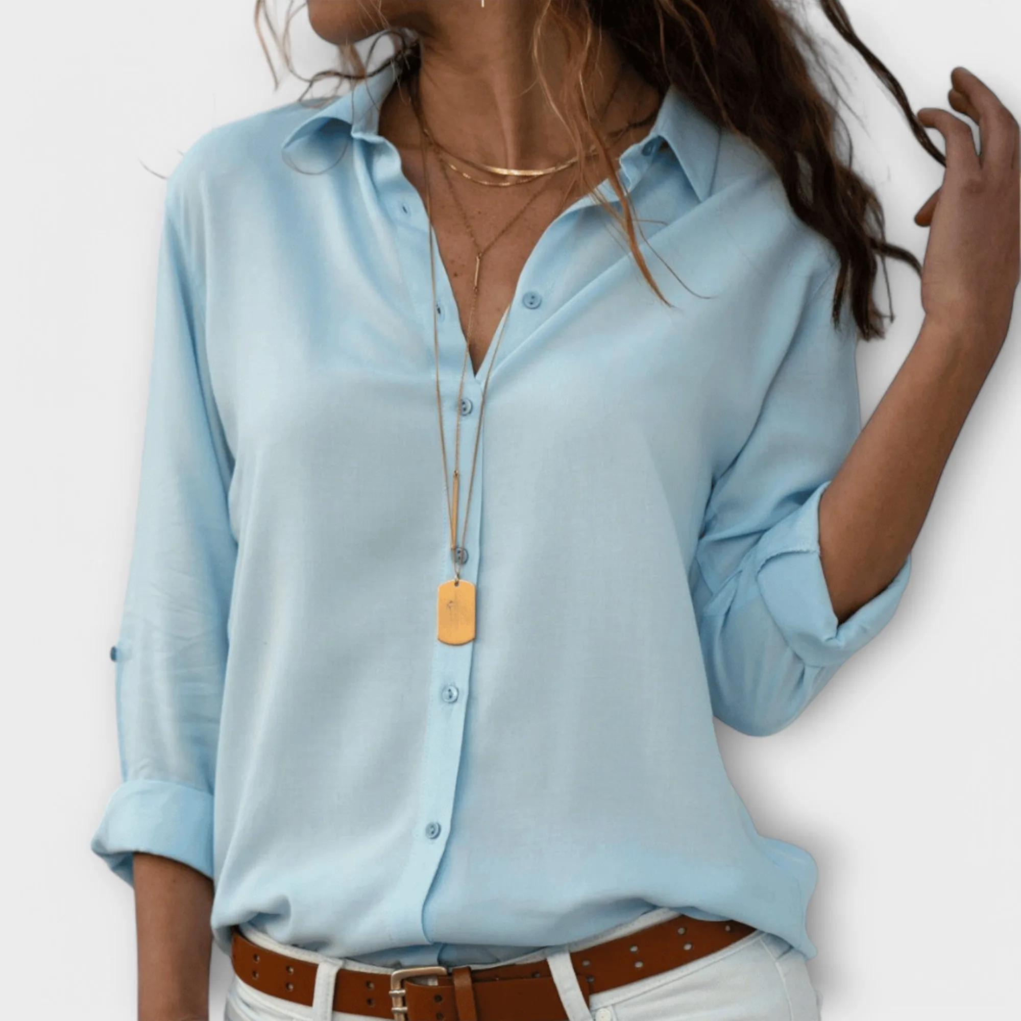 Lianelle  Classic Button-Up Blouse