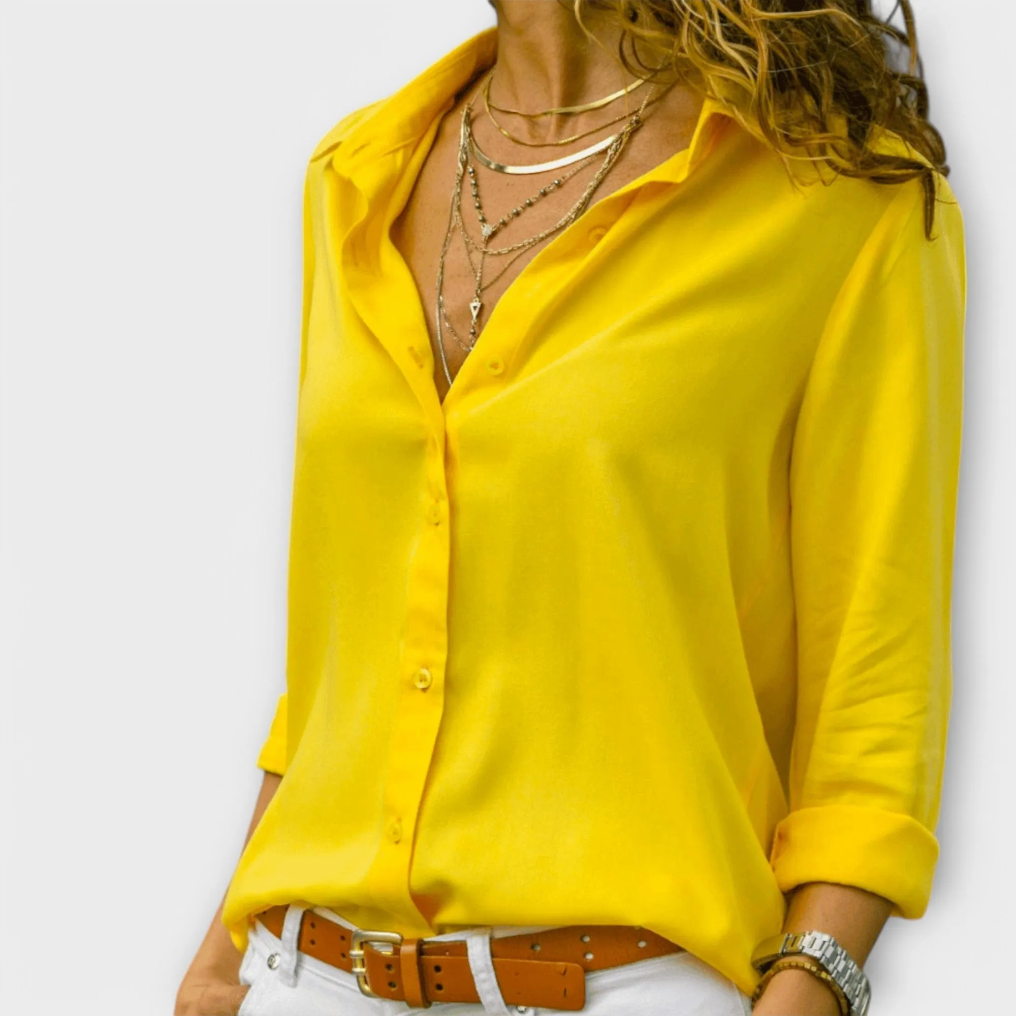 Lianelle  Classic Button-Up Blouse
