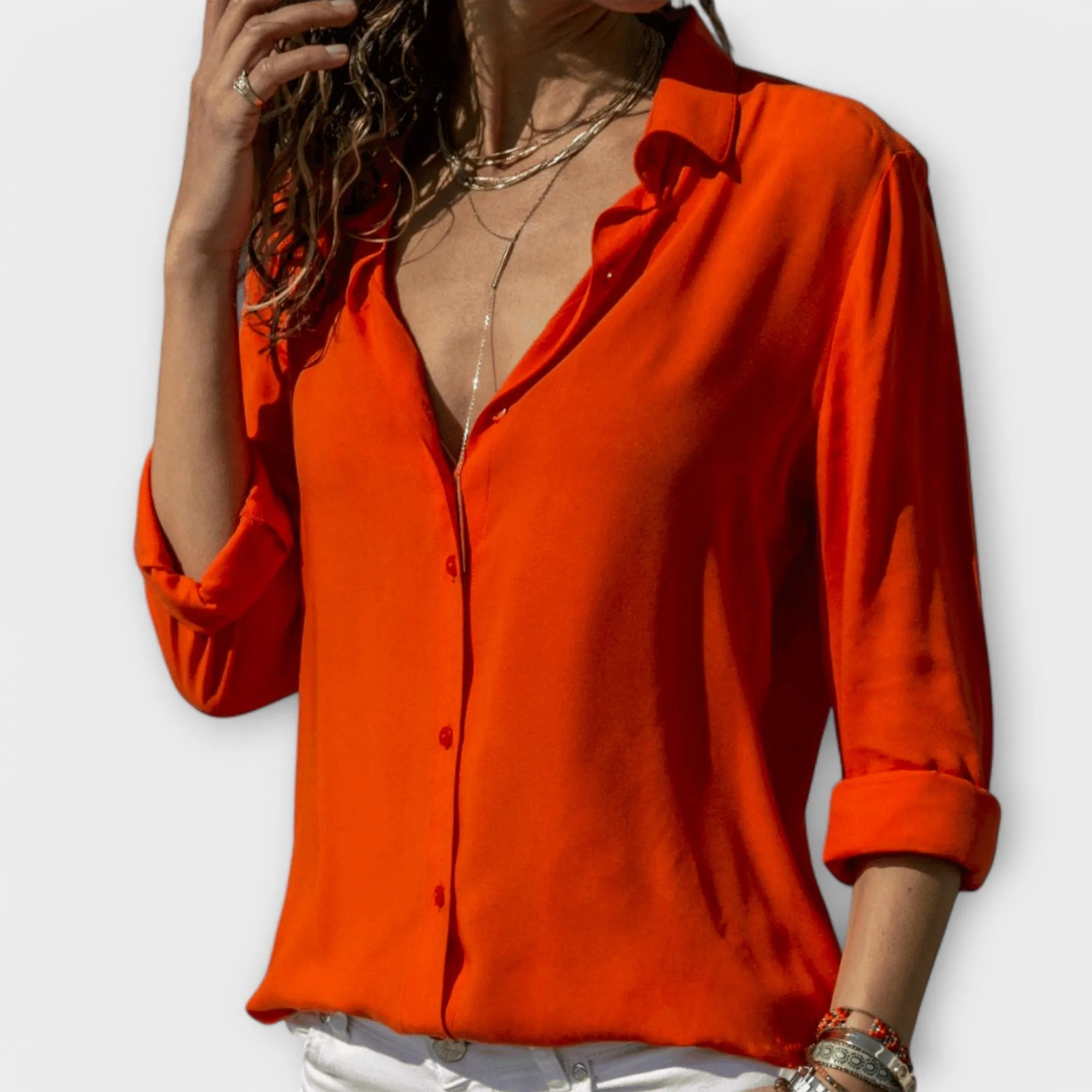 Lianelle  Classic Button-Up Blouse