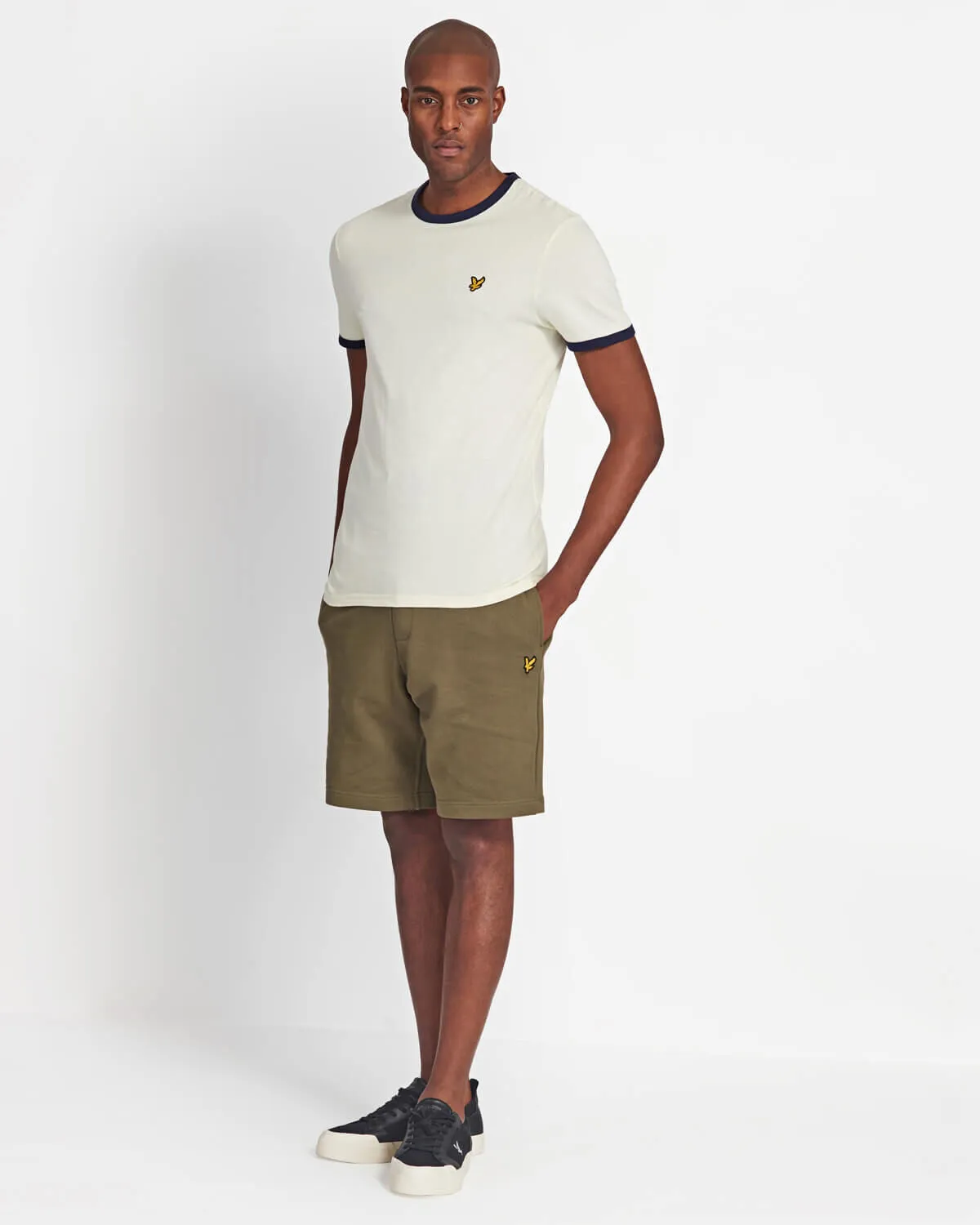 Lyle & Scott Ringer T-Shirt in White Navy