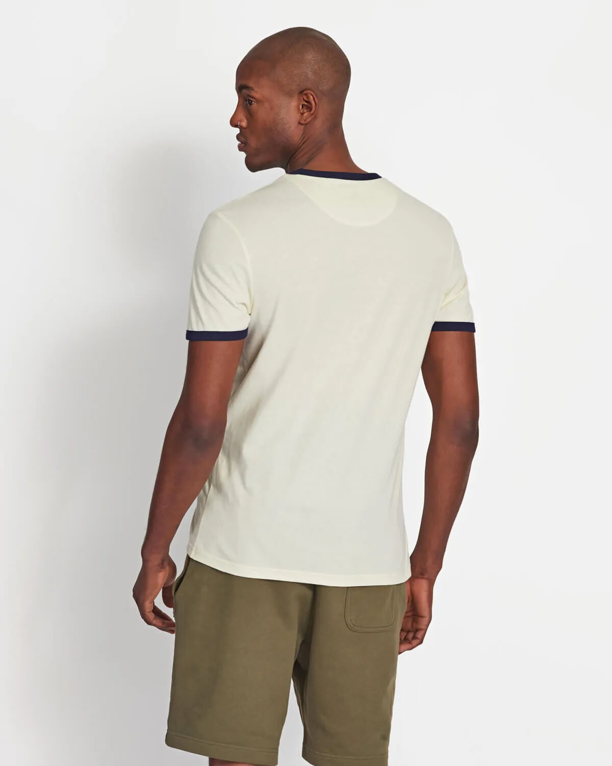 Lyle & Scott Ringer T-Shirt in White Navy