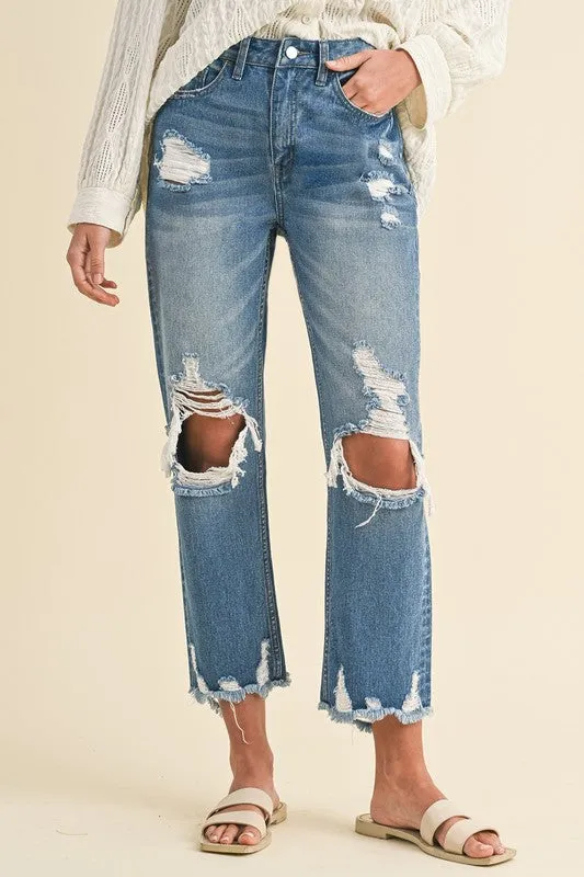 Madalyn Distressed Cropped Jeans