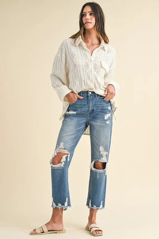 Madalyn Distressed Cropped Jeans