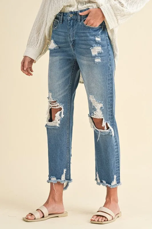 Madalyn Distressed Cropped Jeans