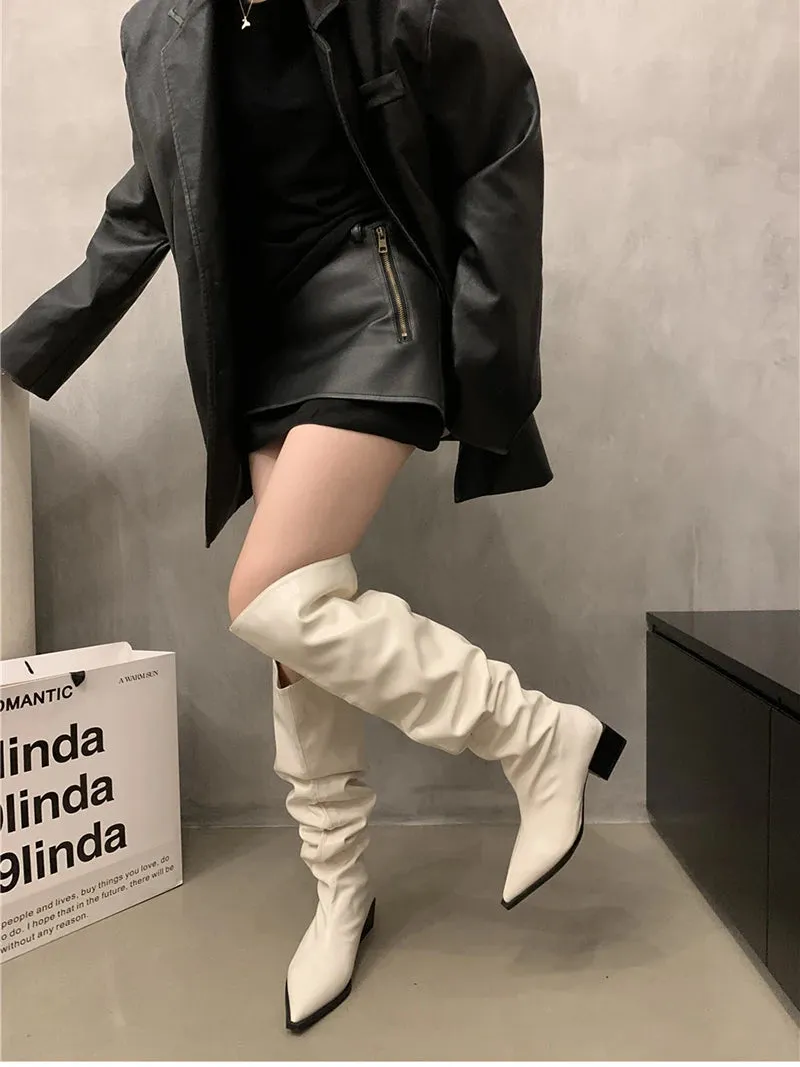 MAEVE | Slouchy Eco-Leather Knee Boots
