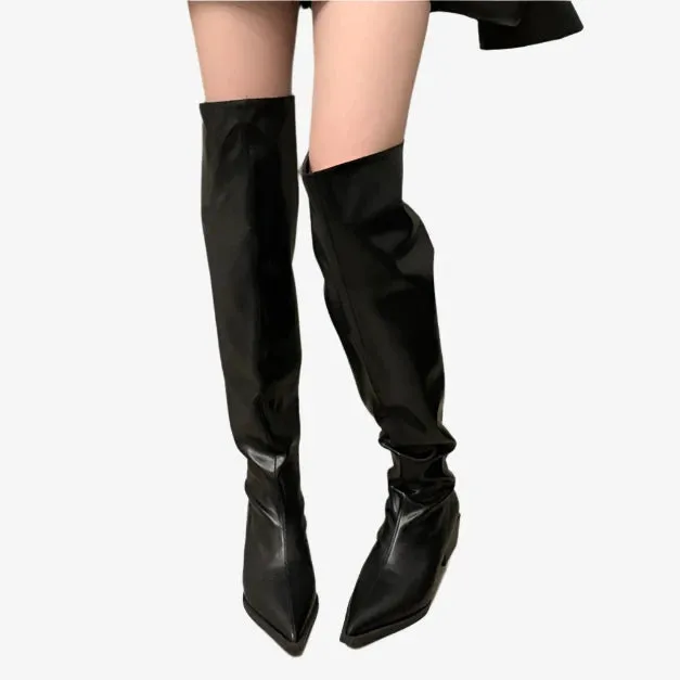 MAEVE | Slouchy Eco-Leather Knee Boots
