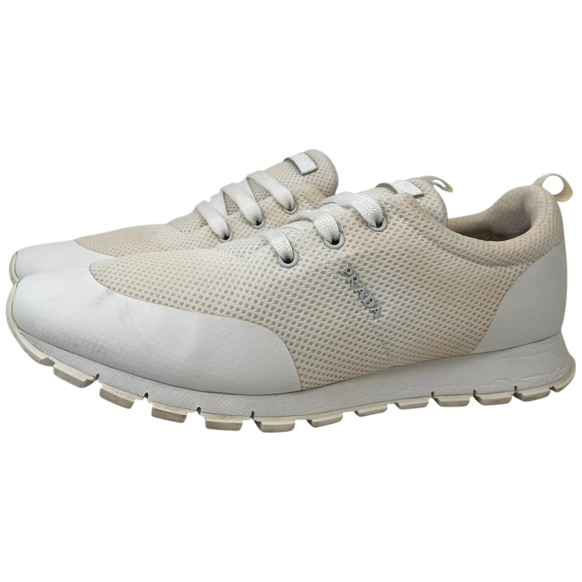 Men's Logo Runners Low Trainers Cream Size EU 44.5 / UK 10.5