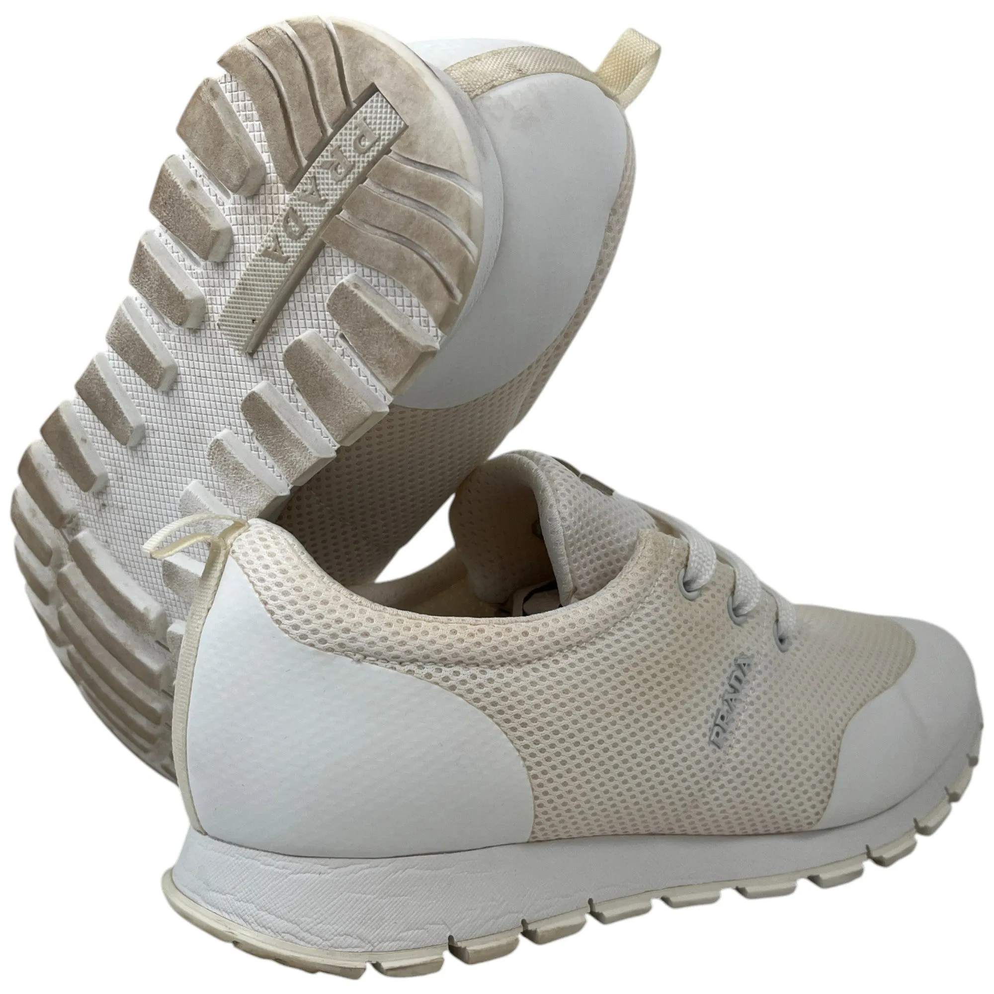 Men's Logo Runners Low Trainers Cream Size EU 44.5 / UK 10.5
