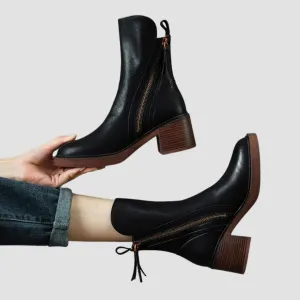 Modern Vegan Leather Ankle Boots