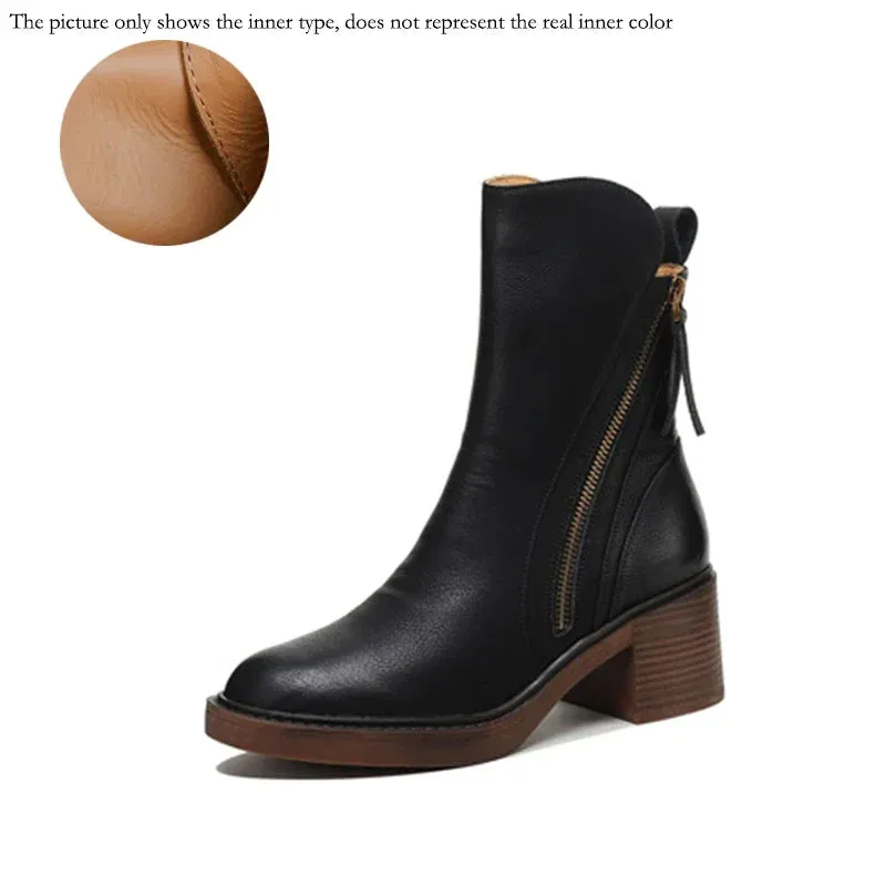 Modern Vegan Leather Ankle Boots