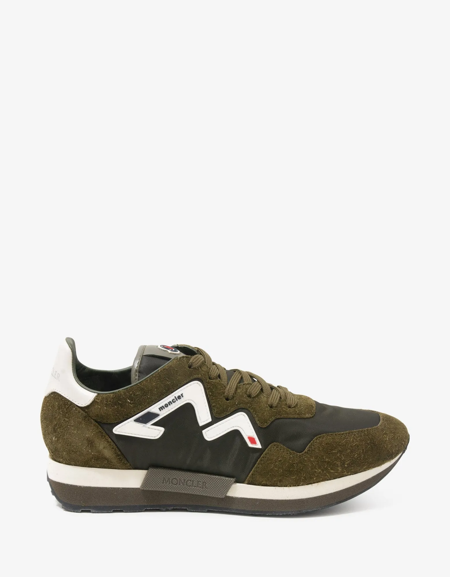 Moncler Herald Khaki Suede & Nylon Trainers
