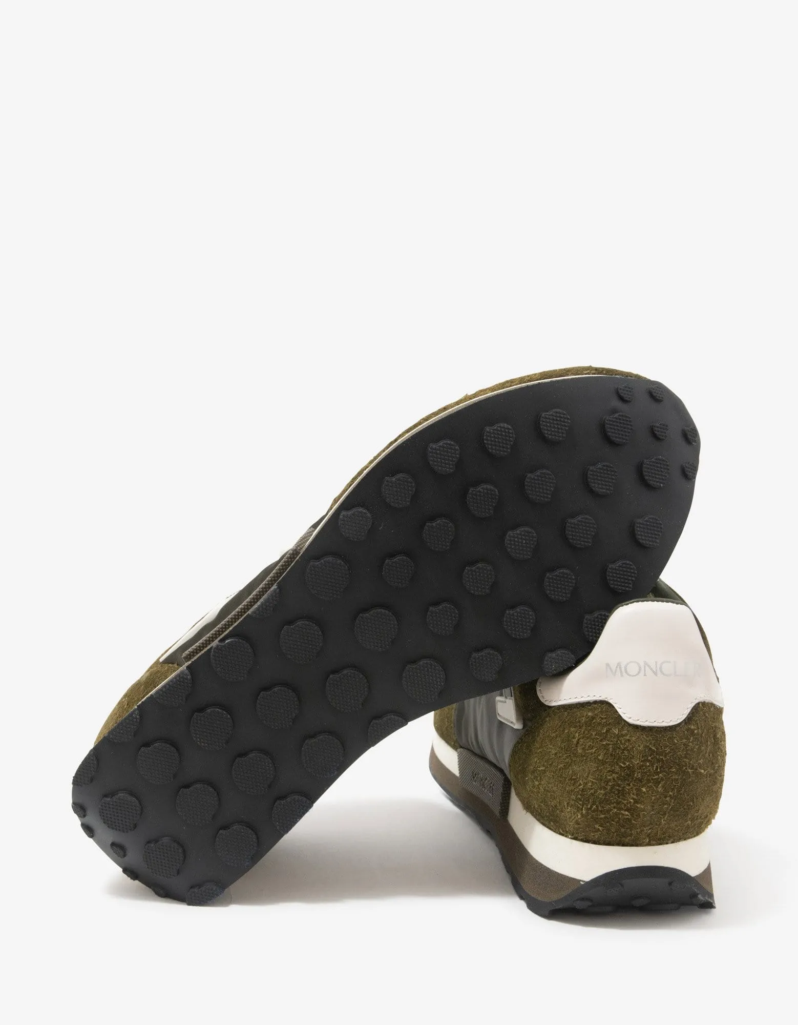 Moncler Herald Khaki Suede & Nylon Trainers