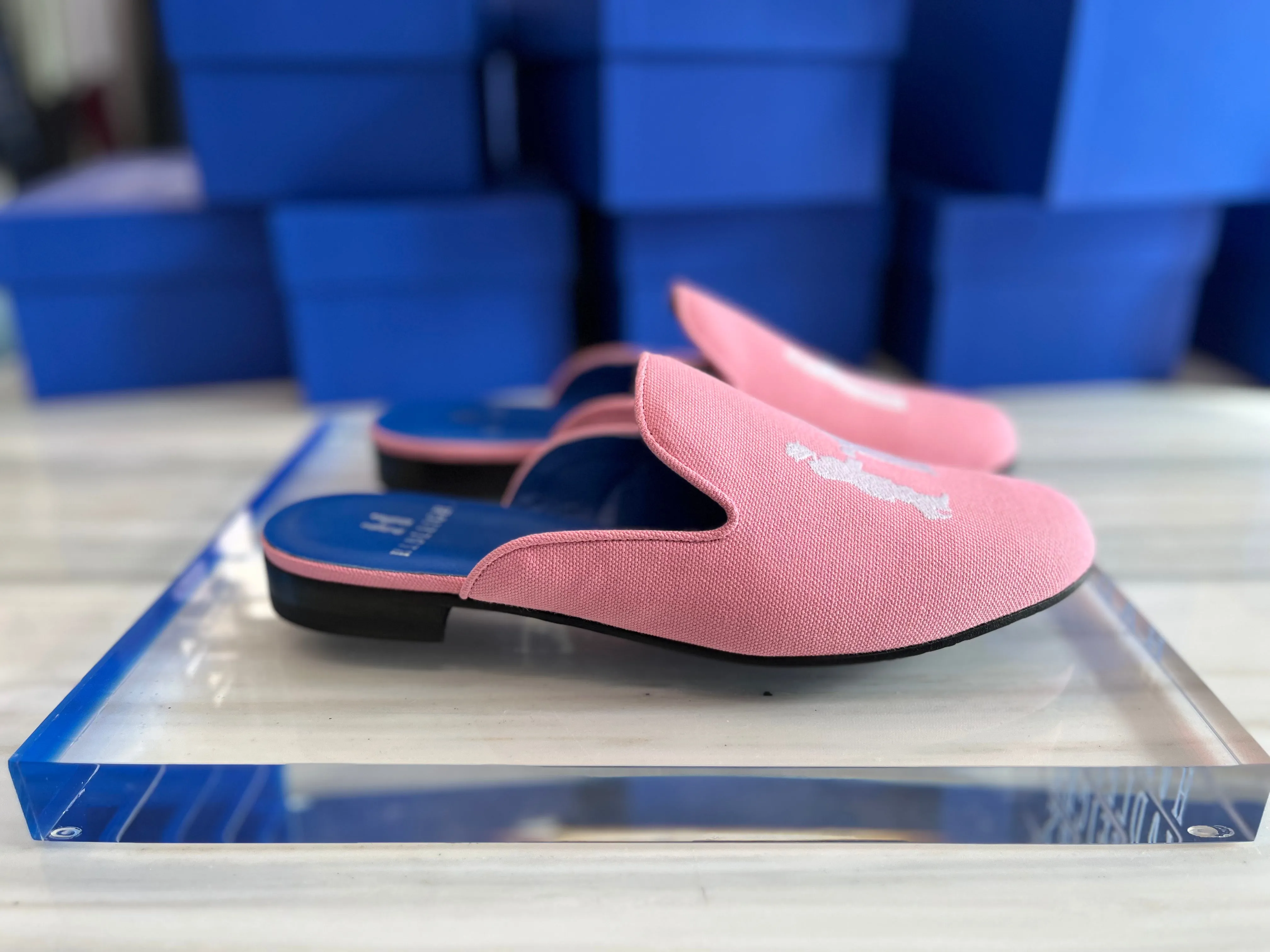 Mule in  PB Pink with White Logo