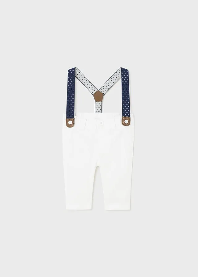 Newborn Boy White Cotton Trousers