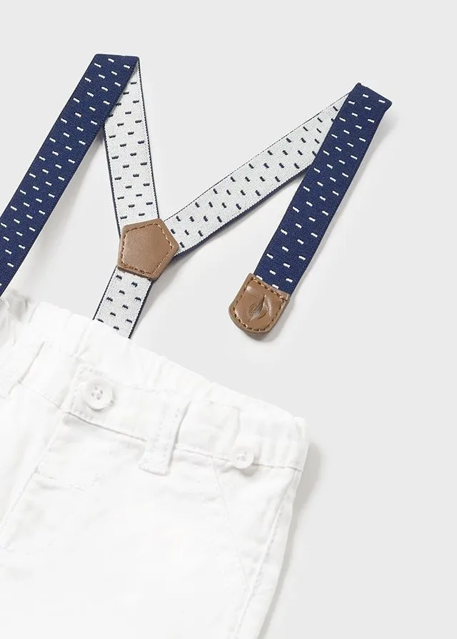 Newborn Boy White Cotton Trousers