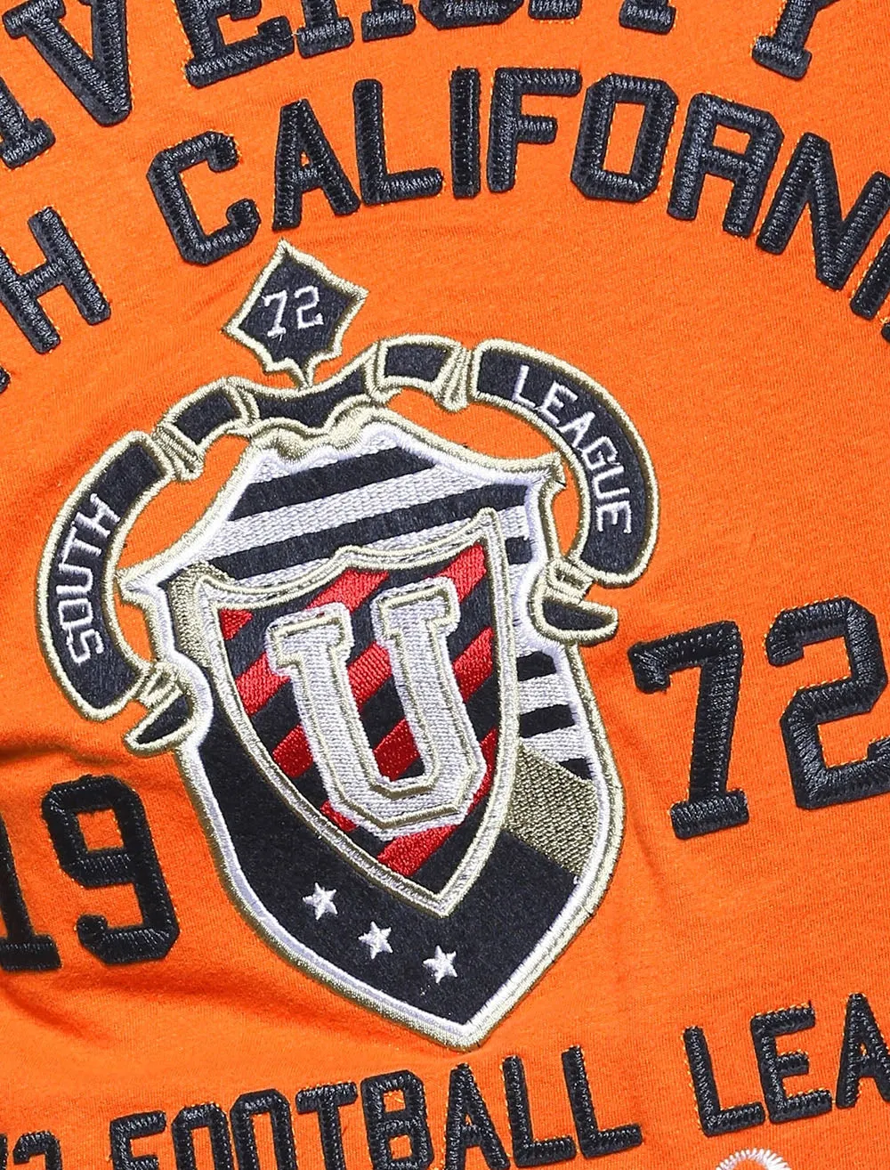 Odyssey Varsity Crew Neck T-Shirt in Orange