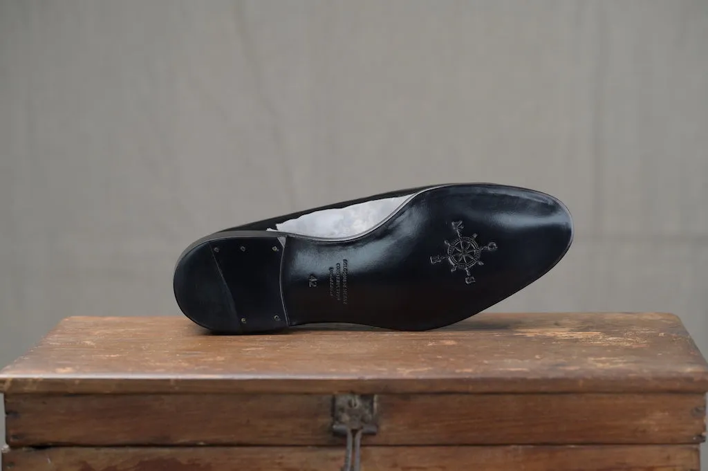 OPW Ribbon Black Tie Patent Loafers