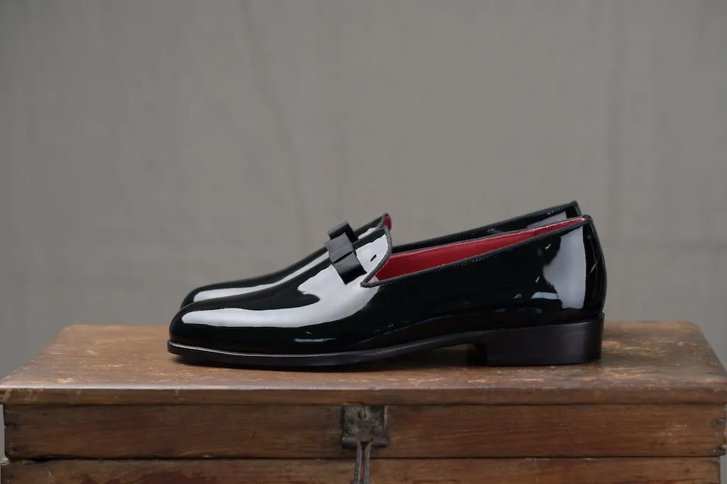 OPW Ribbon Black Tie Patent Loafers
