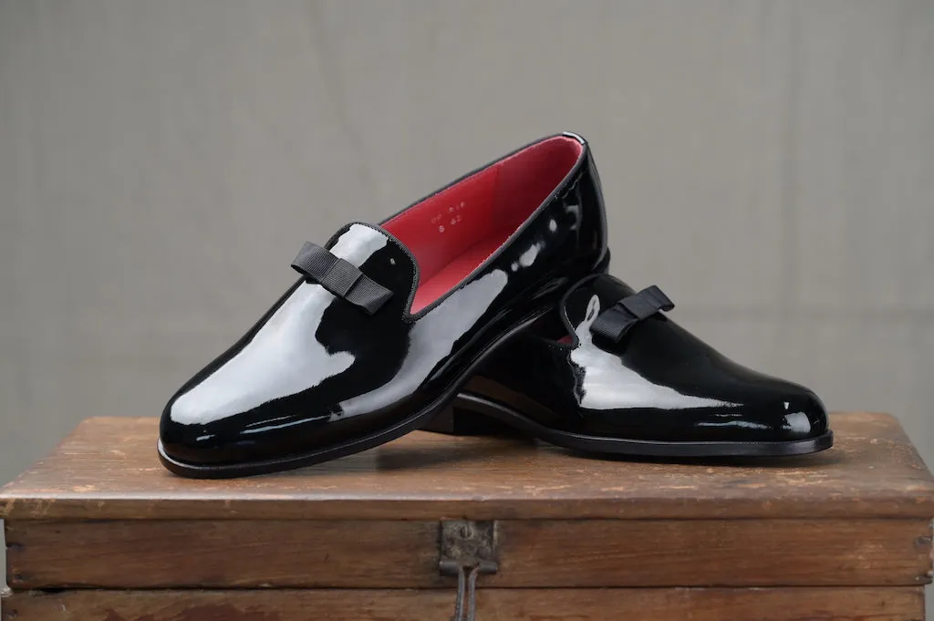 OPW Ribbon Black Tie Patent Loafers