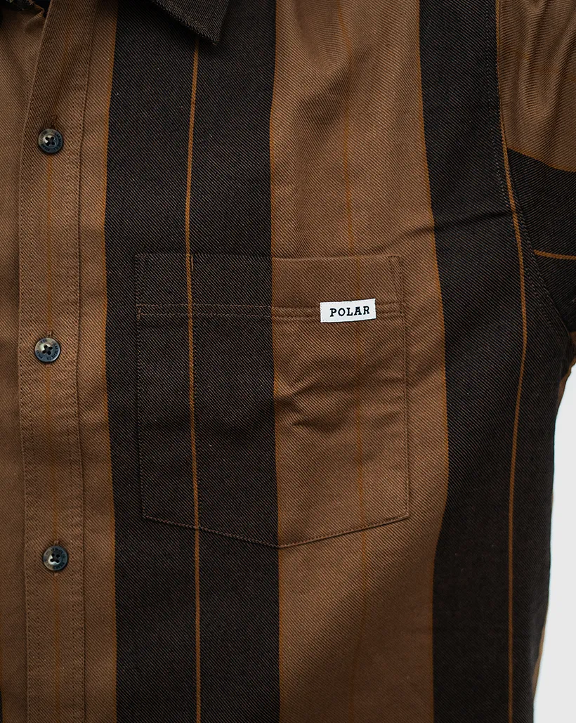Polar Mitchell Shirt - Brown Block Stripe