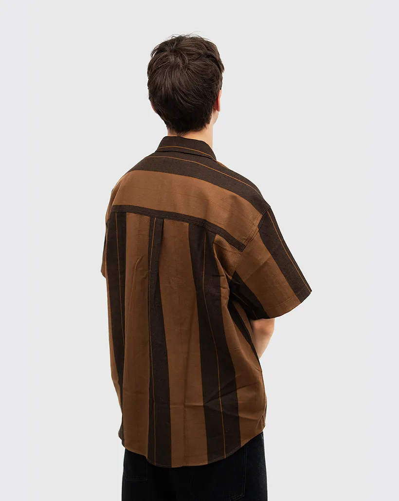 Polar Mitchell Shirt - Brown Block Stripe