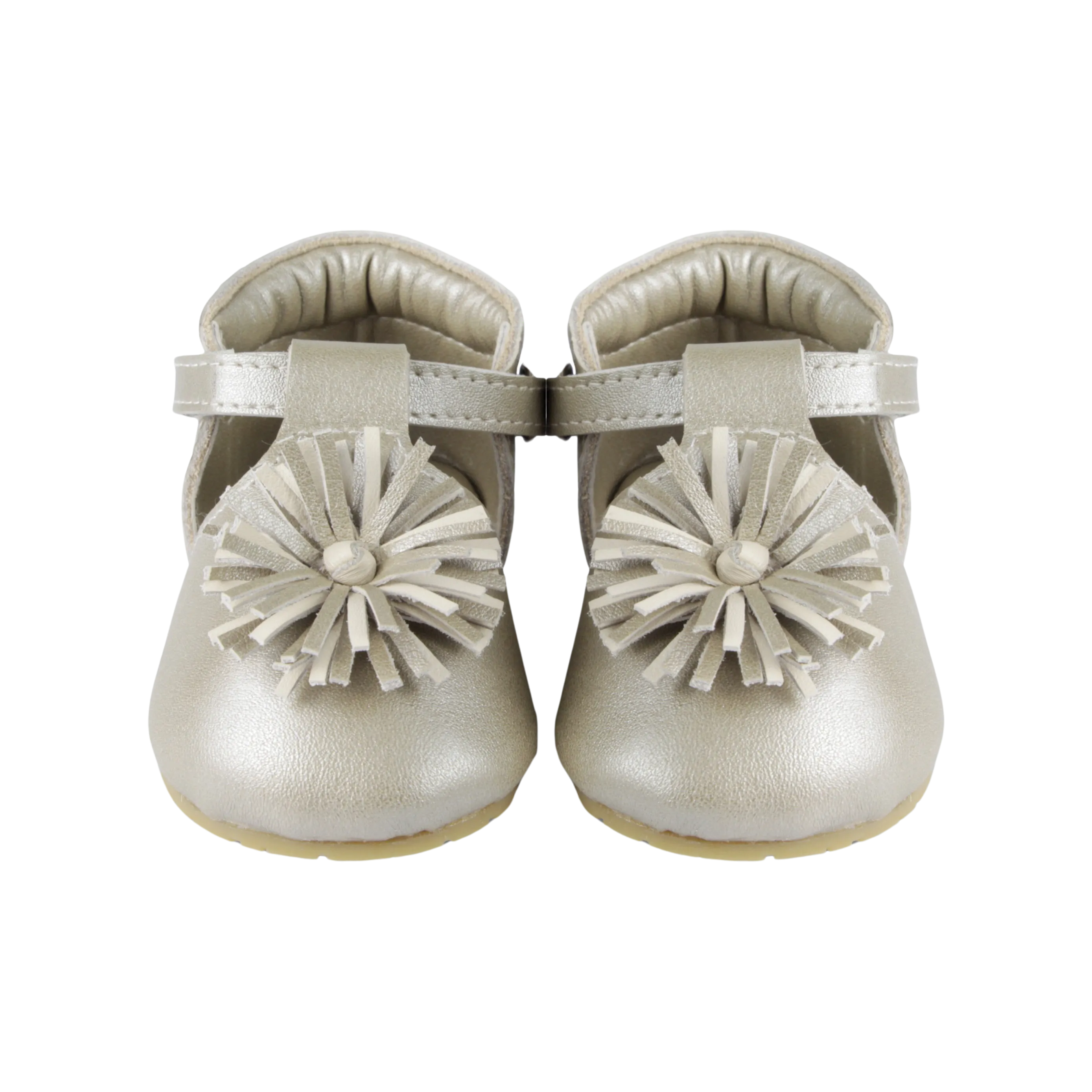 Poms Shoes | Champagne Metallic Leather