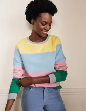 Printed Cotton Sweatshirt-Pale Lemon, Formica Pink