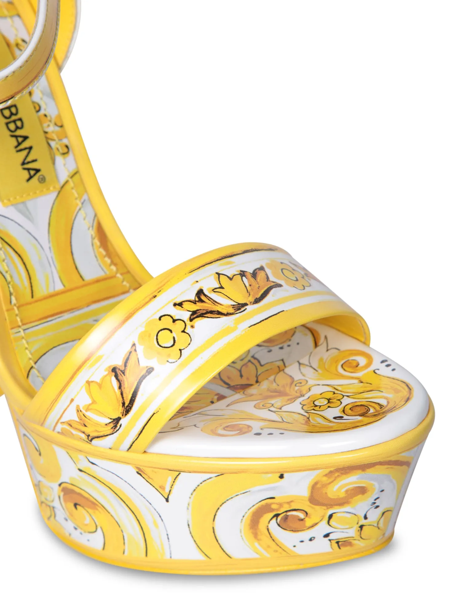 Printed Heel Yellow Sandals