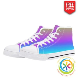 Rainbow Pride Ladies High Top Canvas Shoes