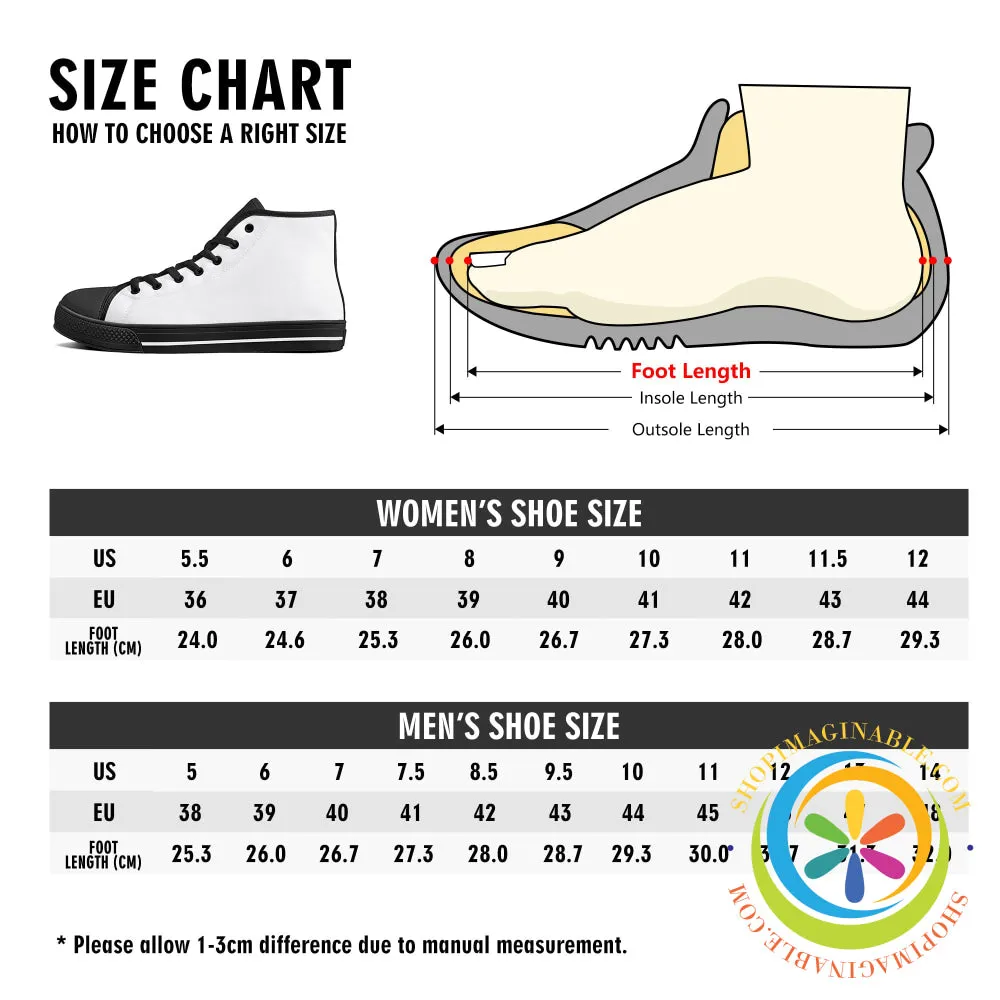 Rainbow Pride Ladies High Top Canvas Shoes