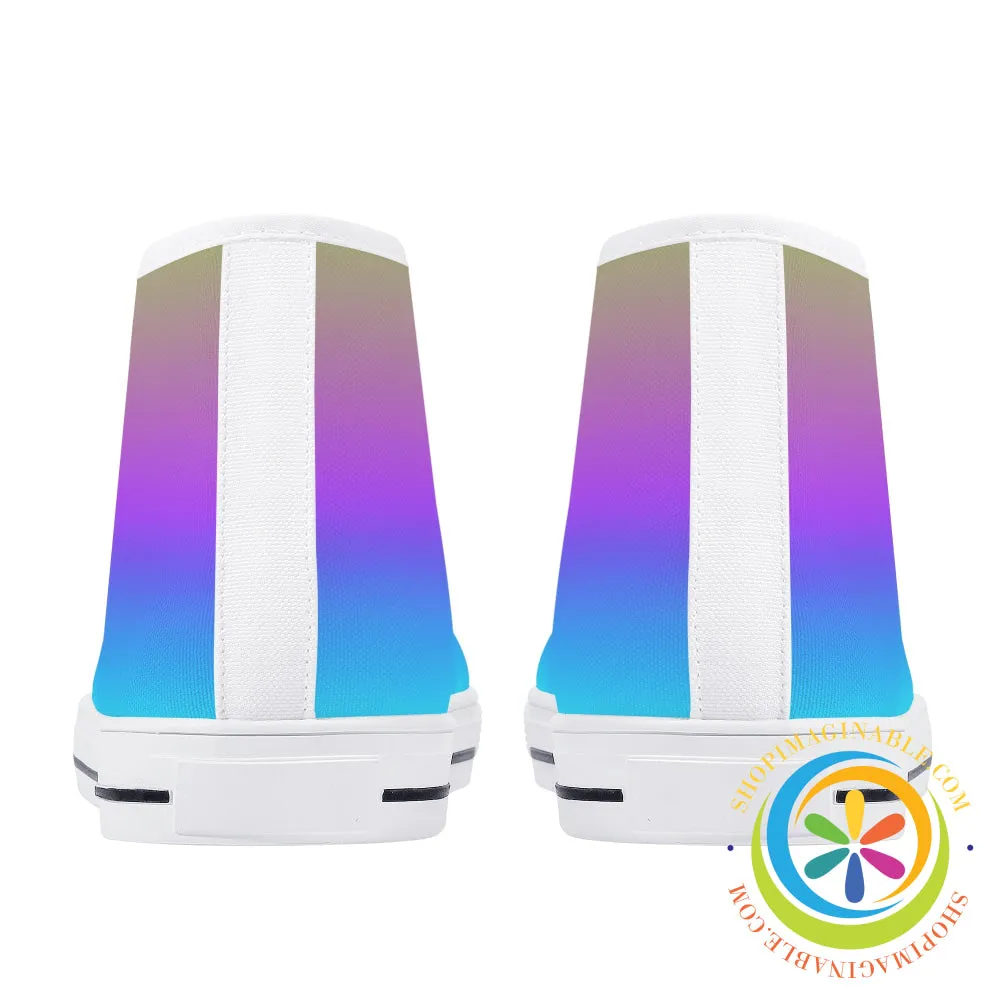 Rainbow Pride Ladies High Top Canvas Shoes
