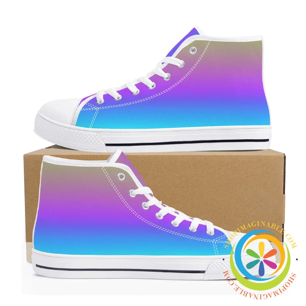Rainbow Pride Ladies High Top Canvas Shoes