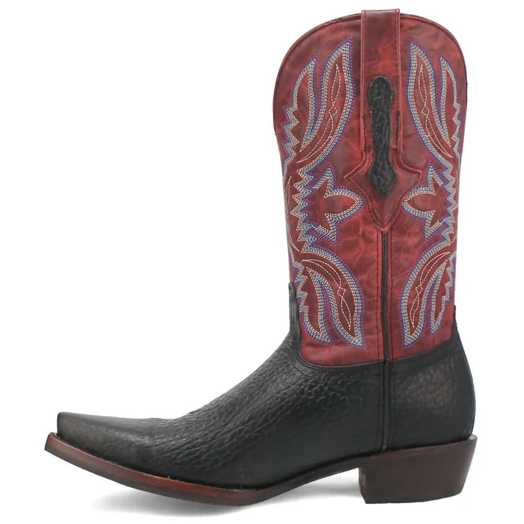 Rio Lobo Leather Boot - Black/Burgundy - DI154-BK