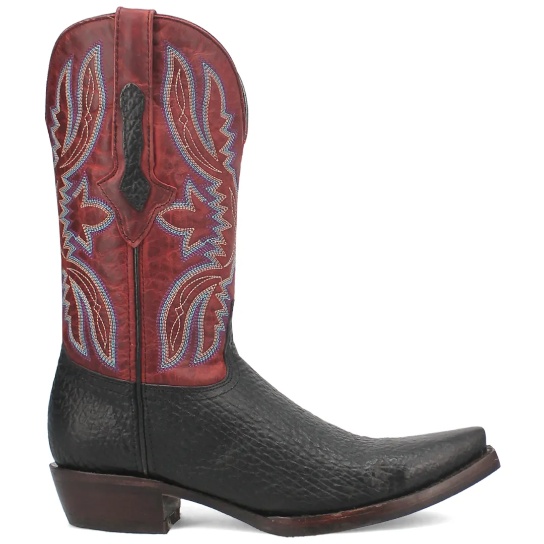 Rio Lobo Leather Boot - Black/Burgundy - DI154-BK