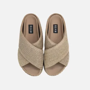 ROAM Cross Stack Raffia Platform Sandals