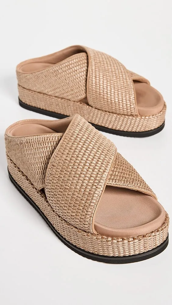 ROAM Cross Stack Raffia Platform Sandals